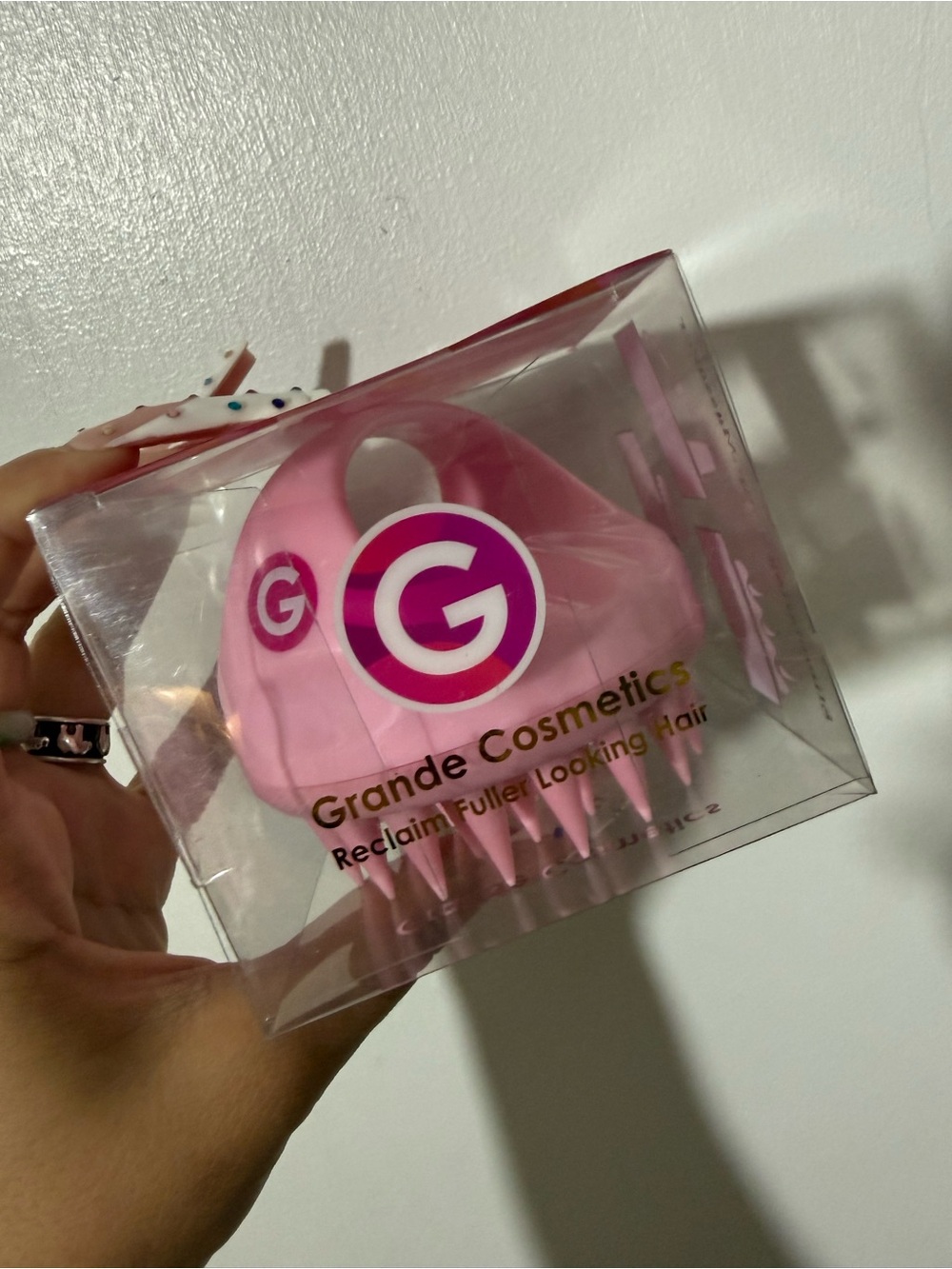 Grande Cosmetics Pink Scalp Massager Hair Brush
